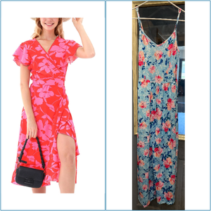 lot 249 image: Womens Floral Dress and Jumpsuit - Small & XS