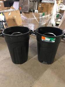 lot 6 image: HDX 32 Gal. Black Outdoor Vented Trash Can with Domed Lid  Customer  Returns See Pictures