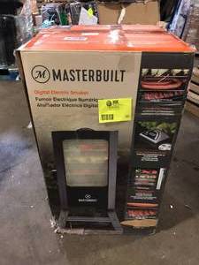lot 22 image: Masterbuilt 30 in. Digital Electric Smoker in Black Damaged Customer  Returns See Pictures