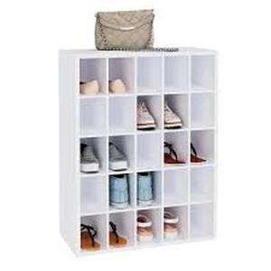 lot 8 image: ClosetMaid 32 in. H x 24 in. W x 12 in. D White Wood Look 25-Cube Storage Organizer  Customer  Returns See Pictures