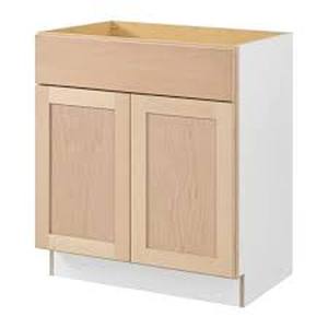lot 18 image: Hampton Bay 30 in. W x 21 in. D x 34.5 in. H Ready to Assemble Sink Base Bath Cabinet in Unfinished with CLICKREADY Technology   Customer  Returns See Pictures