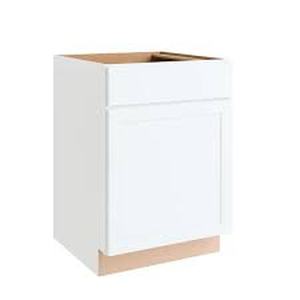 lot 36 image: Hampton Bay Courtland 24 in. W x 24 in. D x 34.5 in. H Assembled Shaker Base Kitchen Cabinet in Polar White   Customer  Returns See Pictures
