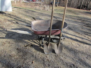 lot 27 image: WHEELBARROWSHOVELS