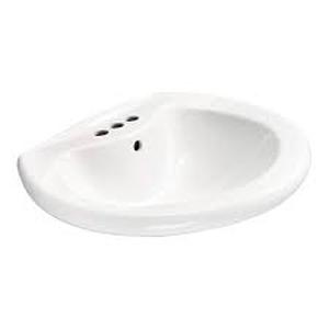 lot 15 image: Glacier Bay Shelburne 8.2 in. Pedestal Sink Basin in White Vitreous China Customer Returns See Pictures