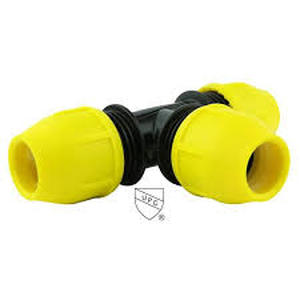 lot 19 image: HOME-FLEX 2 in. IPS DR 11 Underground Yellow Poly Gas Pipe Tee Customer Returns See Pictures