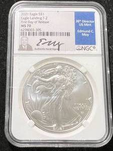 2021 AMERICAN SILVER EAGLE NGC MS70 FIRST DAY OF ISSUE