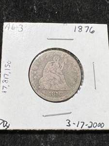 1876 US SEATED LIBERTY QUARTER