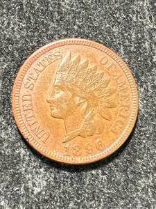 lot 06 image: 1896 US INDIAN HEAD CENT XF DETAILS