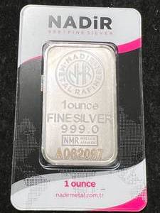 lot 13 image: 1 TROY OZ .999 FINE SILVER NADIR BAR