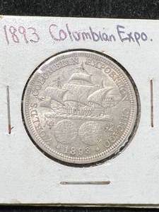 lot 22 image: 1893 US COLOMBIAN EXPO HALF DOLLAR