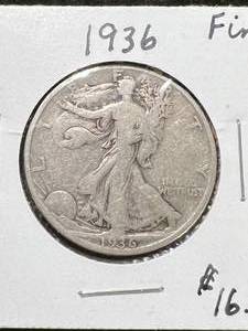 lot 39 image: 1936 US WALKING LIBERTY HALF DOLLAR