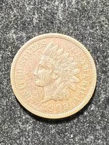 lot 42 image: 1909 US INDIAN HEAD CENT VF20