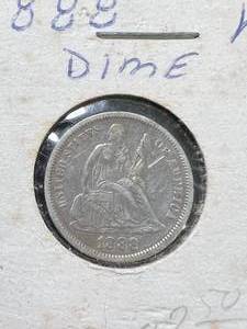 lot 45 image: 1888 US SEATED LIBERTY DIME