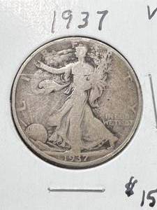 lot 56 image: 1937 US WALKING LIBERTY HALF DOLLAR