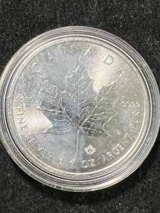 lot 59 image: 2016 CANADIAN MAPLE LEAF 1 TROY OZ .9999 FINE SILVER IN AIRTITE