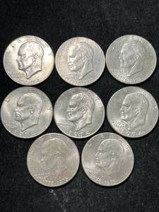 lot 61 image: GROUP OF 8 US EISENHOWER DOLLARS