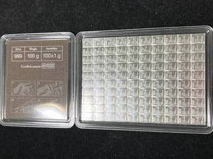lot 88 image: 100 GRAMS .999 FINE SILVER VALCAMBI SUISSE BAR