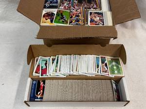 lot 130 image: Sports Trading Cards Various Sports. Two Boxes.
