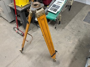 lot 107 image: Retro SEILER Hardwood Transit Adjustable Tripod Stand