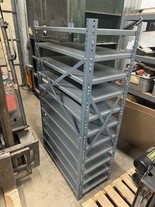 lot 4 image: Metal Shelving with 10 Shelves. 36 x18 x 65