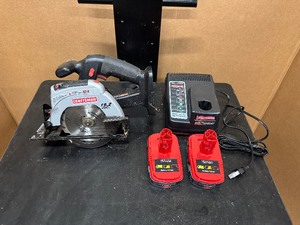 lot 16 image: Craftsman 19.2 Volt Battery Operated Circular Saw with Charger and Two Batteries