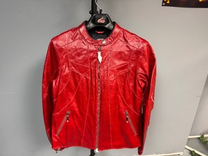 lot 48 image: Hein Gericke Womans Red Leather Jacket (Size 10)