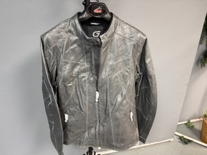 lot 46 image: Hein Gericke Light Gray Womans Leather Jacket (Size 14)