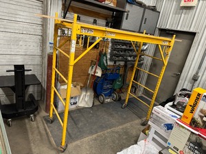 Section of Yellow Scaffold 74" W x 29" D adjustable height up to 76"