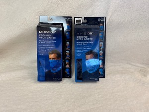 lot 134 image: Two Mission Cooling Neck Gaiters (Blue and Black)