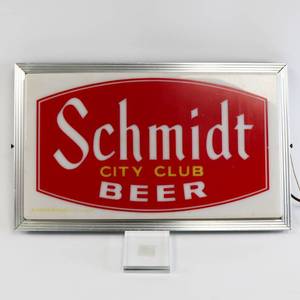 Vintage Schmidt City Club Beer Sign **