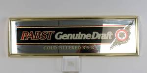 lot 10 image: Pabst Genuine Draft Beer Sign