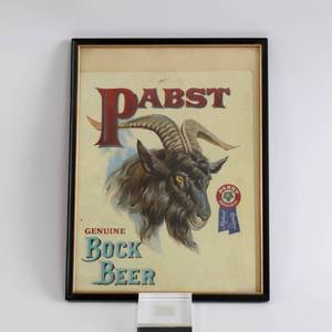 lot 12 image: Vintage Pabst Genuine Bock Beer Sign