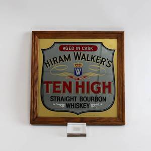 lot 24 image: Vintage Hiram Walkers Ten High Bourbon Whiskey Sign