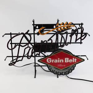 lot 28 image: Vintage Grain Belt Premium Beer Light