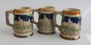 lot 30 image: Vintage Japanese Beer Mug Lot of 3