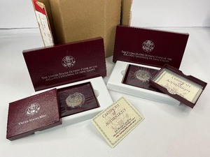 lot 14 image: 2x 1996 Atlanta Olympics Commemorative Half Dollar in Original Shipping Carton