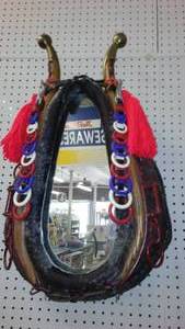 lot 1A image: Vintage Horse Collar Mirror.