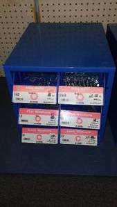lot 3 image: 6 Compartment Hardware Organizer with contents.