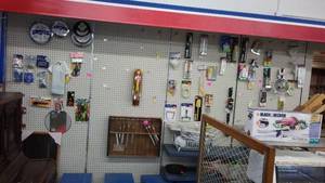 lot 11 image: Lighted Peg Board, hooks and Shelving