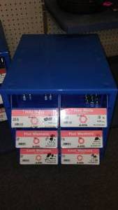 lot 13 image: 6 Compartment Hardware Organizer with contents.