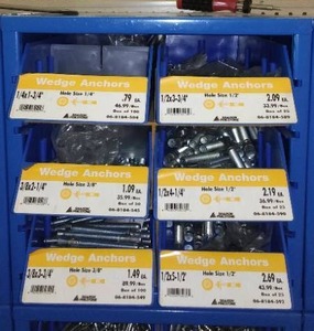 lot 25 image: 6 Compartment Hardware Organizer with contents.