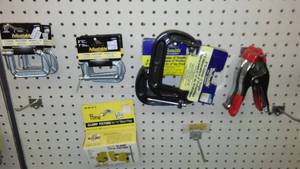 lot 28 image: Various Size C Clamp (8) and Clamps.