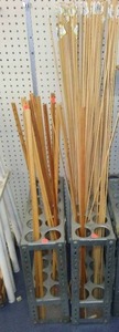 lot 42 image: Assorted Wood Dowels and Metal Organizer (2)