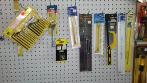 lot 52 image: Hex Key Set, Cresent Wrench, Saws and more.