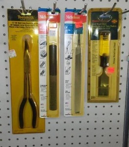 lot 57 image: Files (2) Long Reach Plier, Chisel