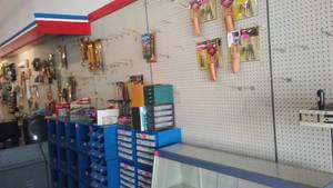 lot 85 image: Peg Board, hooks and Shelving.