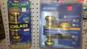 lot 145 image: Schlage Security and Hall  Closet Set.