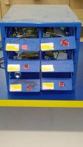 lot 194 image: 6 Compartment Hardware Organizer with contents.