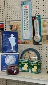 lot 201 image: Outdoor Light, 6 in. Fan, Anti Bug (2) Clock.