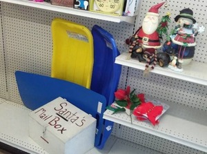 lot 203 image: Winder Dcor, Santas Letter box, sleds and more.